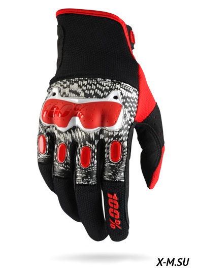 Мотоперчатки 100% Derestricted Glove Black/White/Red Мотоперчатки 100% Derestricted Glove Black/White/Red
