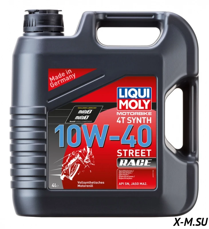 Масло LiquiMoly Motorbike 4T Synth Street Race 10W-40 (Синтетическое) 4л Масло LiquiMoly Motorbike 4T Synth Street Race 10W-40 (Синтетическое) 4л