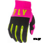 Перчатки FLY RACING F-16 розовые/чёрные/Hi-Vis жёлтые (2020)