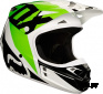 Мотошлем Fox V1 Race Helmet White/Black/Green